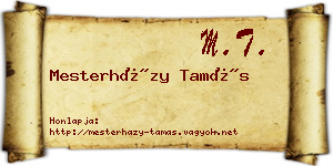 Mesterházy Tamás névjegykártya